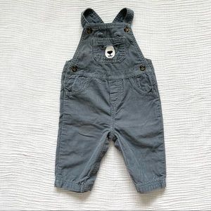 Carter’s Baby Boy 6M Gray Corduroy Bear Long Overalls